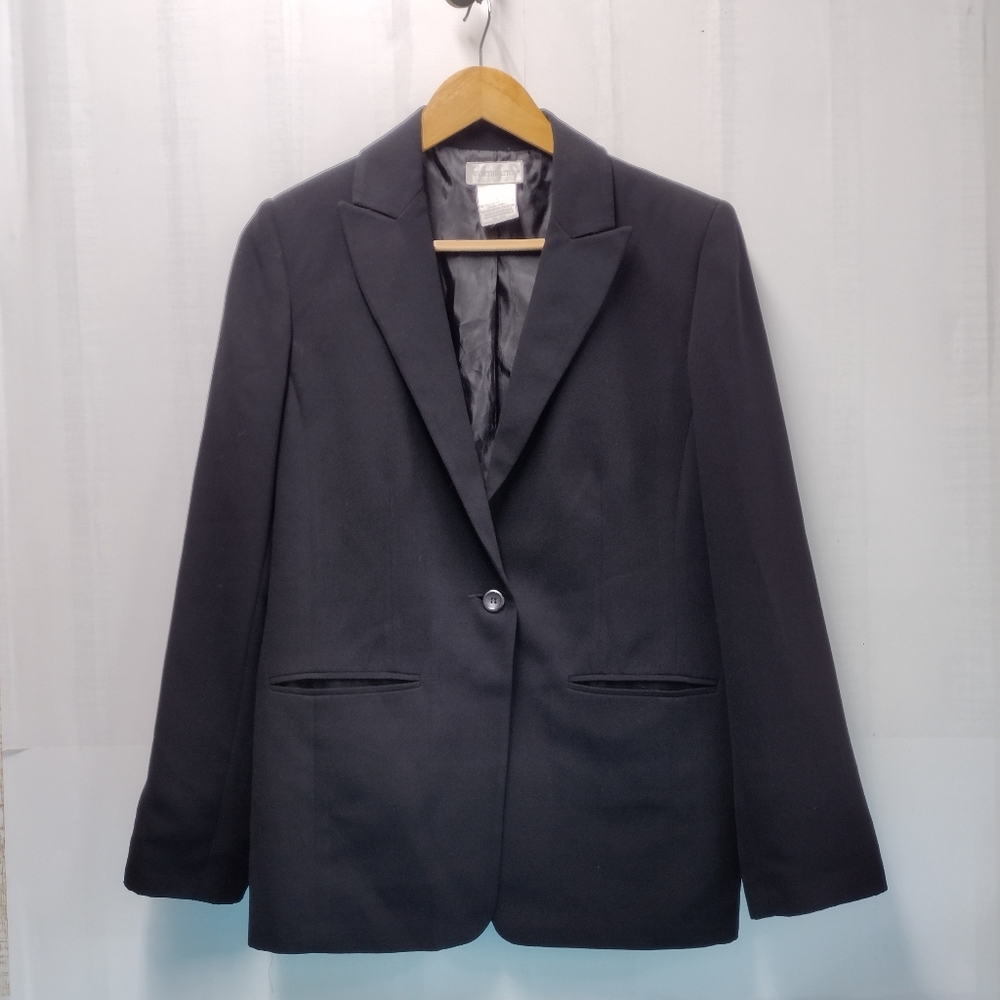 WORTHINGTON WOMEN'S BLACK ONE FRONT BUTTON BLAZER SIZE 8